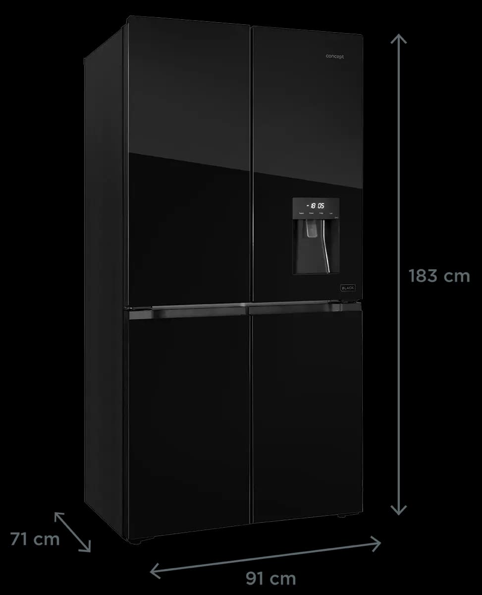 Concept Americká lednice s dávkovačem vody LA8891bc BLACK - náhled 2