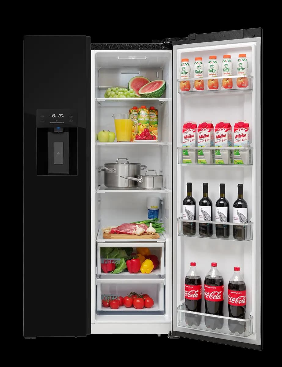 Concept Americká lednice s výrobníkem ledu LA7691bc BLACK - náhled 5