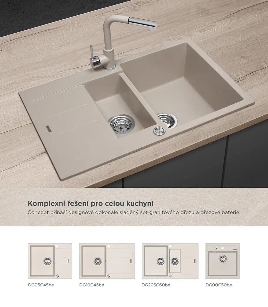Concept Dřezová baterie se sprchou BDG4527be BÉŽOVÁ - náhled 3