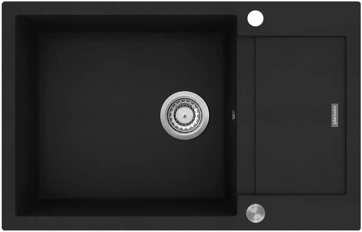 Concept Granitový dřez s odkapem DG05L60bc Linea ČERNÝ - náhled 2