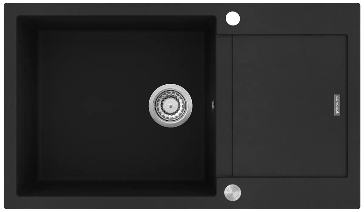Concept Granitový dřez s odkapem DG10L60bc Linea ČERNÝ - náhled 2