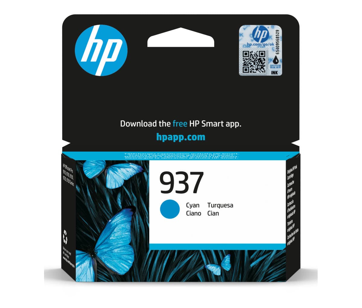 Inkoustová kazeta HP 937 azurová (4S6W2NE#CE1)