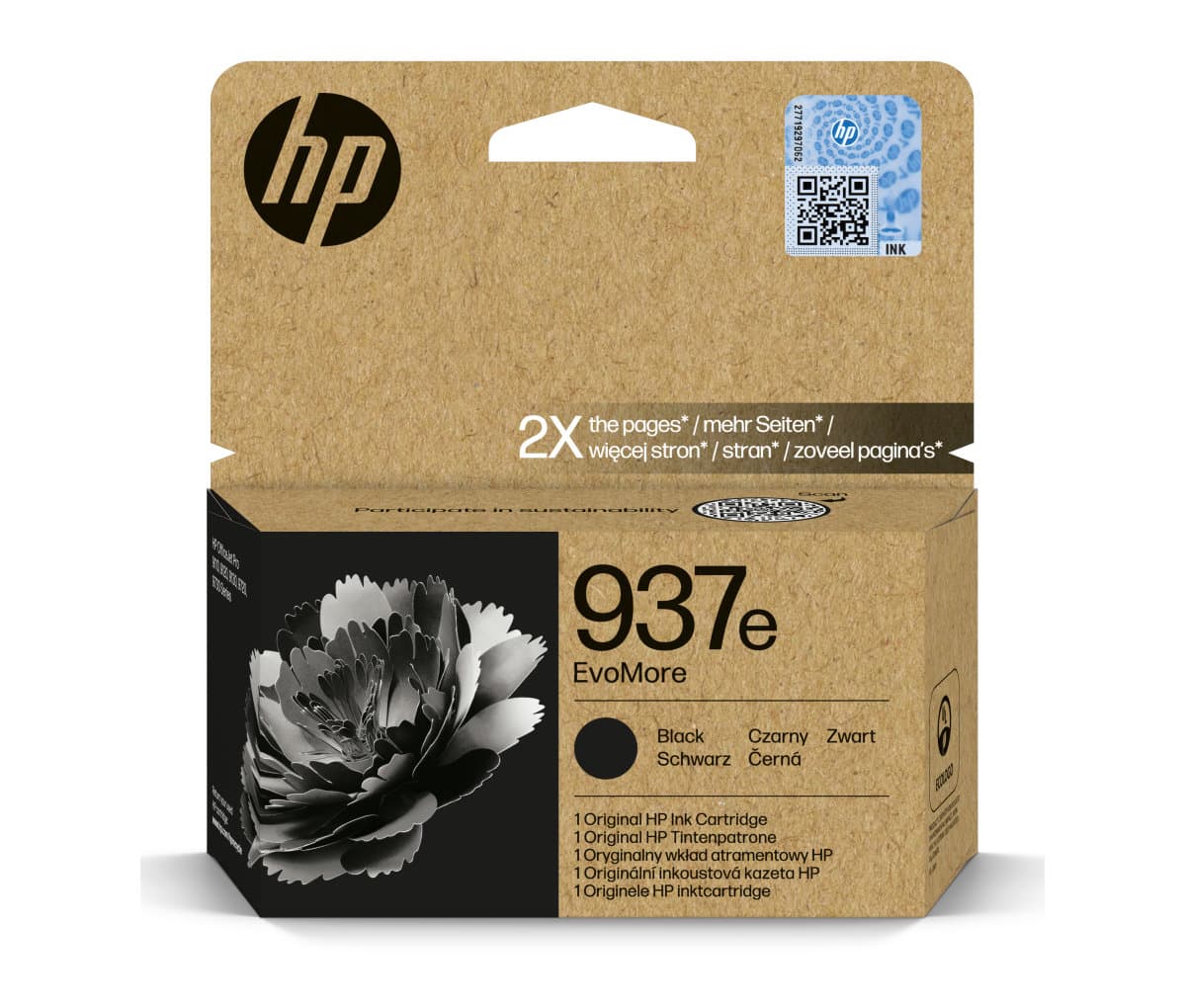 Inkoustová kazeta HP 937e EvoMore černá (4S6W9NE#CE1)