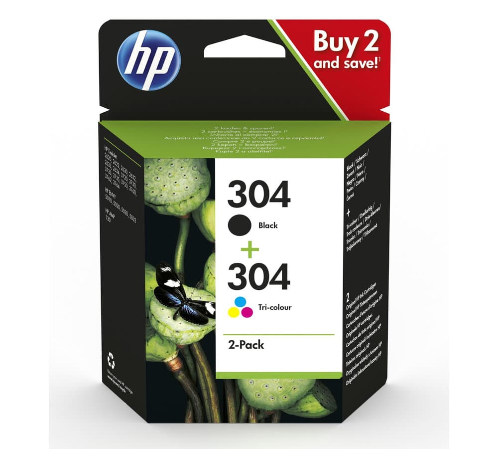Sada inkoustových kazet HP 304 černá a tříbarevná (3JB05AE)