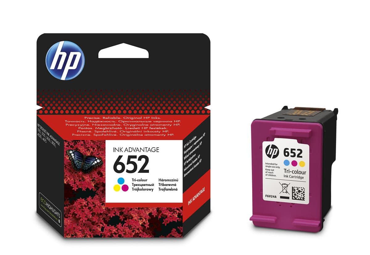 Inkoustová kazeta HP 652 tříbarevná (F6V24AE#BHK)