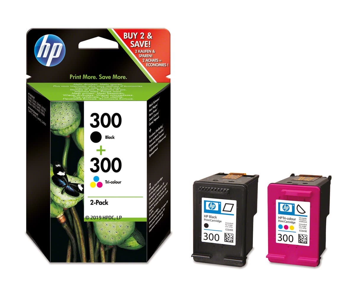 Sada inkoustových kazet HP 300 černá a tříbarevná (CN637EE)