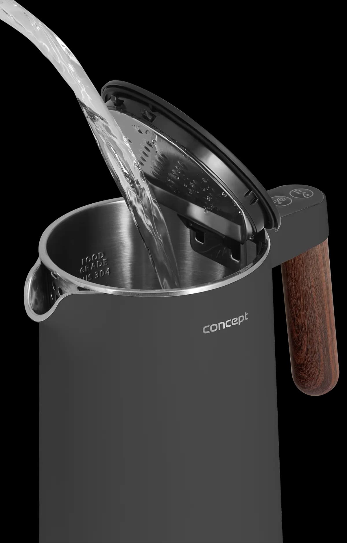 Concept Rychlovarná konvice s regulací teploty 1,5 l NORWOOD, tmavě šedá RK3305 - náhled 4