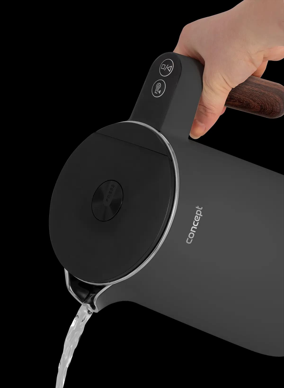 Concept Rychlovarná konvice s regulací teploty 1,5 l NORWOOD, tmavě šedá RK3305 - náhled 5