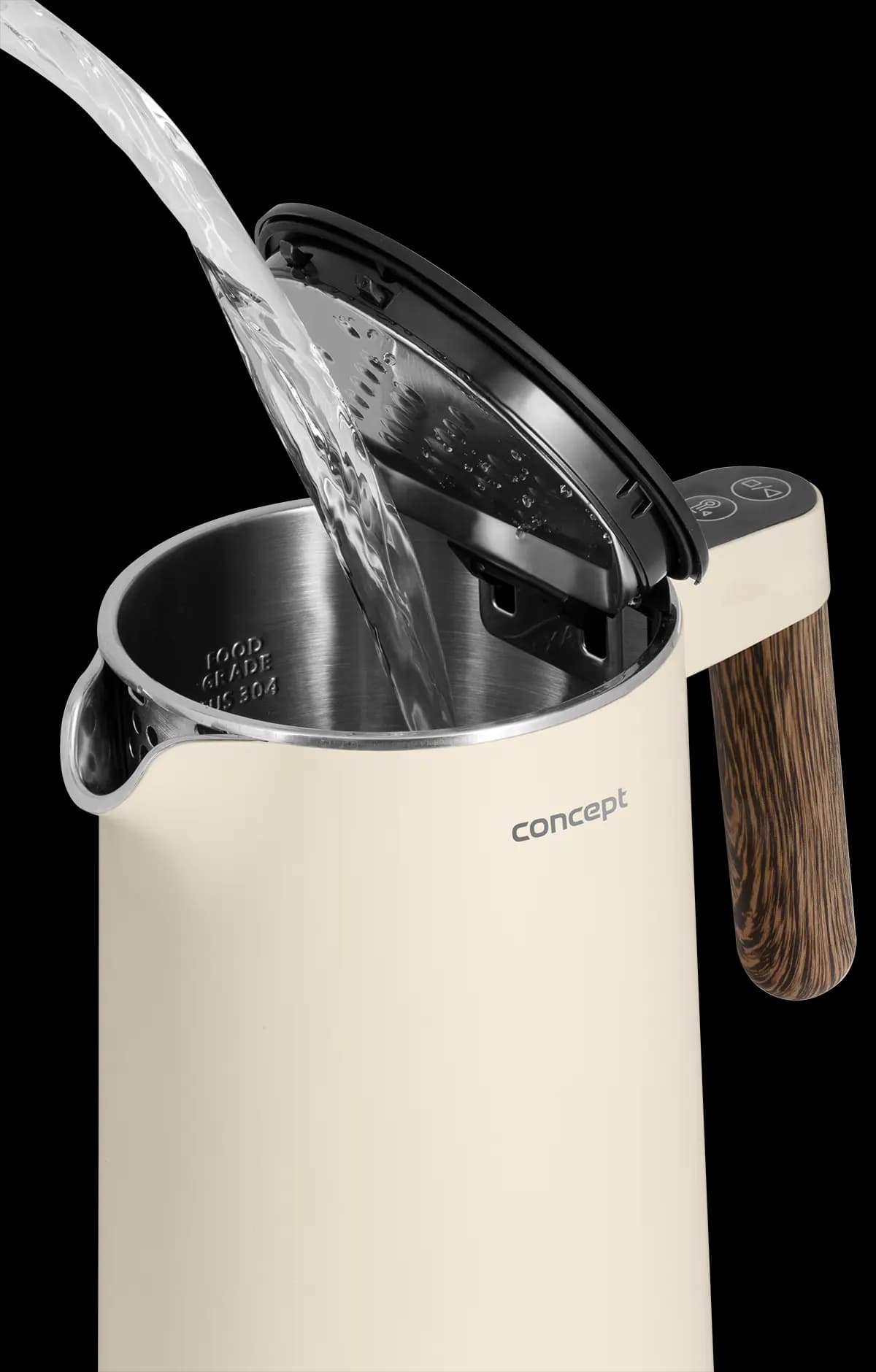 Concept Rychlovarná konvice s regulací teploty 1,5 l NORWOOD, vanilková RK3304 - náhled 4
