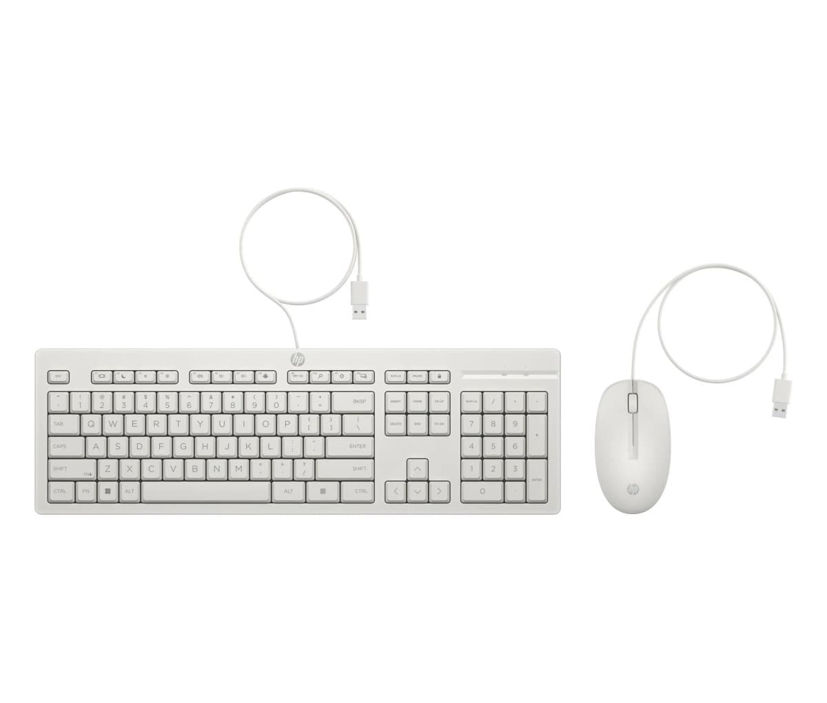 USB klávesnice a myš HP 225 - bílá (AW5S6AA#BCM)