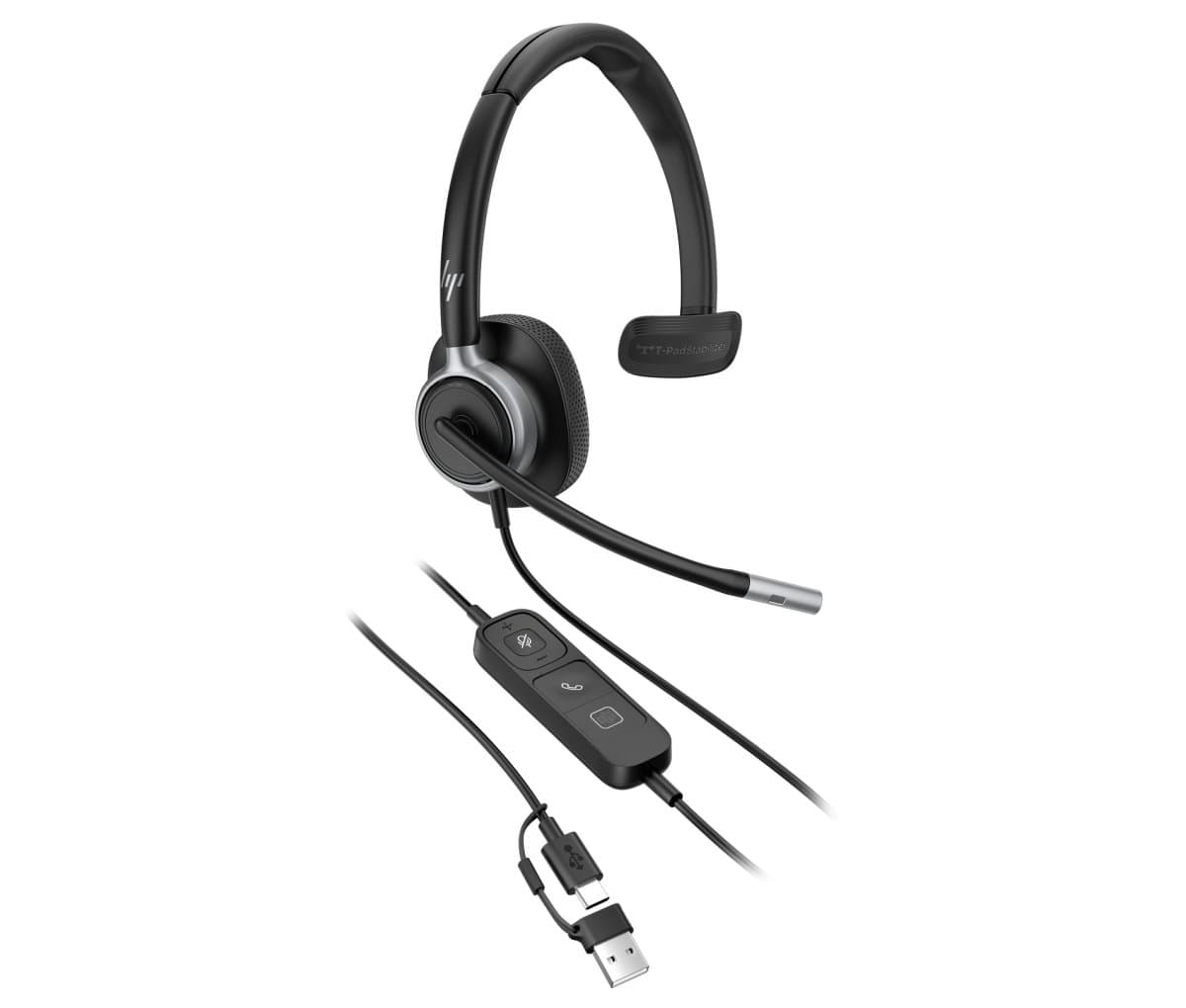 HP Poly Mission 615 Monaural USB Wired Headset (C01C3AA#AC3)